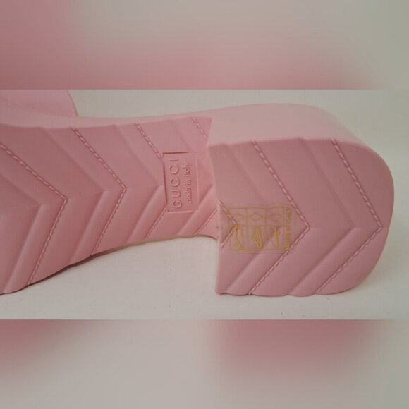 Gucci Women's Jelly Platform Sandals Slides Wild Rose Pink Rubber Size 36 / 6 US - Picture 13 of 16